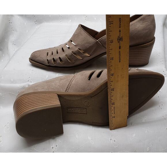Maurices Bella Faux Suede Slip On Shoes7.5 M Chop Out Pointed Toe Block Heel - Picture 10 of 12